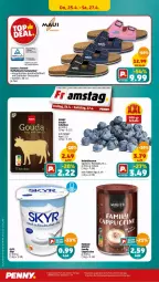 Gazetka promocyjna Penny - Prospekte - Gazetka - ważna od 27.04 do 27.04.2024 - strona 16 - produkty: beere, beeren, bett, Cap, cappuccino, cin, decksohle, gouda, heidelbeere, heidelbeeren, kaffee, pantolette, pantoletten, Schal, Schale, Skyr, Ti