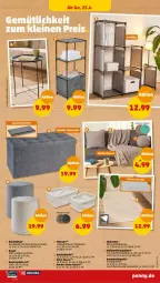 Gazetka promocyjna Penny - Prospekte - Gazetka - ważna od 27.04 do 27.04.2024 - strona 21 - produkty: Bau, beistelltisch, decke, Deckel, eis, hocker, kissen, kuscheldecke, latte, regal, Sitztruhe, teppich, Ti, tisch
