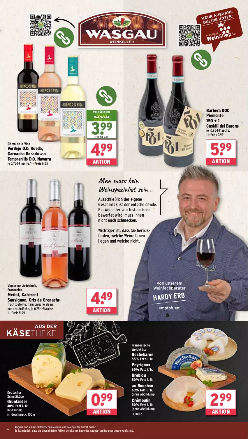 Aktueller Prospekt Wasgau - von 20.01 bis 25.01.2025 - strona 6 - produkty: angebot, bio, cabernet, cabernet sauvignon, deutscher schnittkäse, eis, erde, flasche, frucht, grünländer, Käse, käsetheke, Liege, mac, merl, merlot, monte, nero, nuss, reis, sauvignon, schnittkäse, Spezi, tempranillo, Ti, weichkäse, wein, weine