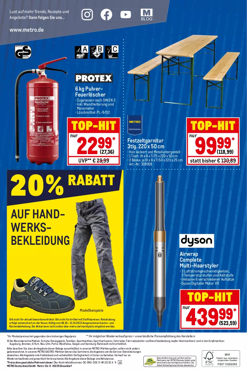 Aktueller Prospekt Metro - NonFood - von 06.10 bis 12.10.2022 - strona 16 - produkty: abholpreise, Airwrap, angebot, angebote, auto, dell, Dyson, eis, elle, erde, Fahrrad, garnitur, heimtextilien, Holz, ilag, kleid, Kleidung, küche, Küchen, lack, LG, Metro, metro gastro, Mode, preisvorteil, Rauch, regal, reis, rezept, rezepte, rwe, schuhe, Spiele, Sport, teller, Ti, tisch, top-hit, wandhalterung, wrap, Zelt