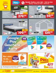 Gazetka promocyjna Netto Marken-Discount - Filial-Angebote - Gazetka - ważna od 21.05 do 21.05.2022 - strona 28 - produkty: bett, decke, edelstahl, eis, fernbedienung, gasgrill, google play, grill, grillrost, gutschein, Holz, Kinder, Kinderbett, latte, lattenrost, Liege, matratze, matratzen, Mode, ndk, ohne matratze, polsterbett, reis, Ti, topper, uhr