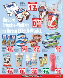 Gazetka promocyjna Edeka - Angebote der Woche - Gazetka - ważna od 13.05 do 13.05.2023 - strona 15 - produkty: bärenmarke, Becher, bio, caffe, dessert, Dr. Oetker, eis, ferrero, flasche, frucht, fruchtgrütze, grütze, ingwer, joghur, joghurt, kaffee, kakao, Kinder, kühlregal, milch, monte, Müller, müllermilch, nuss, pingui, rahmjoghurt, regal, reis, Soße, Spezi, starbucks, top-preis, true fruits, vanille, weihenstephan, zott, Zott Monte, ZTE