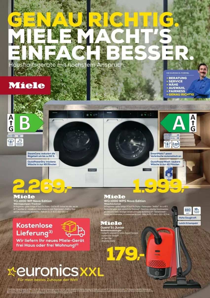Aktueller Prospekt Euronics - Prospekte - von 17.09 bis 28.09.2025 - strona 1 - produkty: aeg, auto, eier, eis, miele, Q10, tee, Ti, tisch