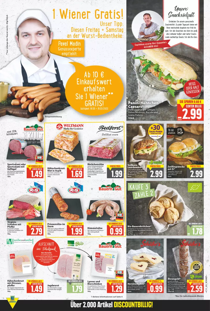 Aktueller Prospekt E Center - Angebote der Woche - von 14.03 bis 19.03.2022 - strona 5 - produkty: angebot, angebote, auer, aufschnitt, Bau, Bauer, beispielabbildung, bier, bierschinken, bio, blume, blumen, brot, brötchen, chili, cola, decke, discount, eis, erde, filet, fleisch, Geflügel, gewürz, gin, gsw, gurke, gurken, hähnchenbrust, himbeer, korn, leine, lyoner, mac, marmelade, milch, nuss, pfeffer, prinzensülze, quark, rel, rucola, saft, salami, salat, schinken, snack, snacks, sonnenblume, sonnenblumen, Sonnenblumenkerne, sonnenblumenkernen, Spezi, Sport, tee, Ti, tisch, Tüte, weck, weizenmischbrot, würfel, wurst, Yo, zitrone, zitronen, ZTE, zwiebel