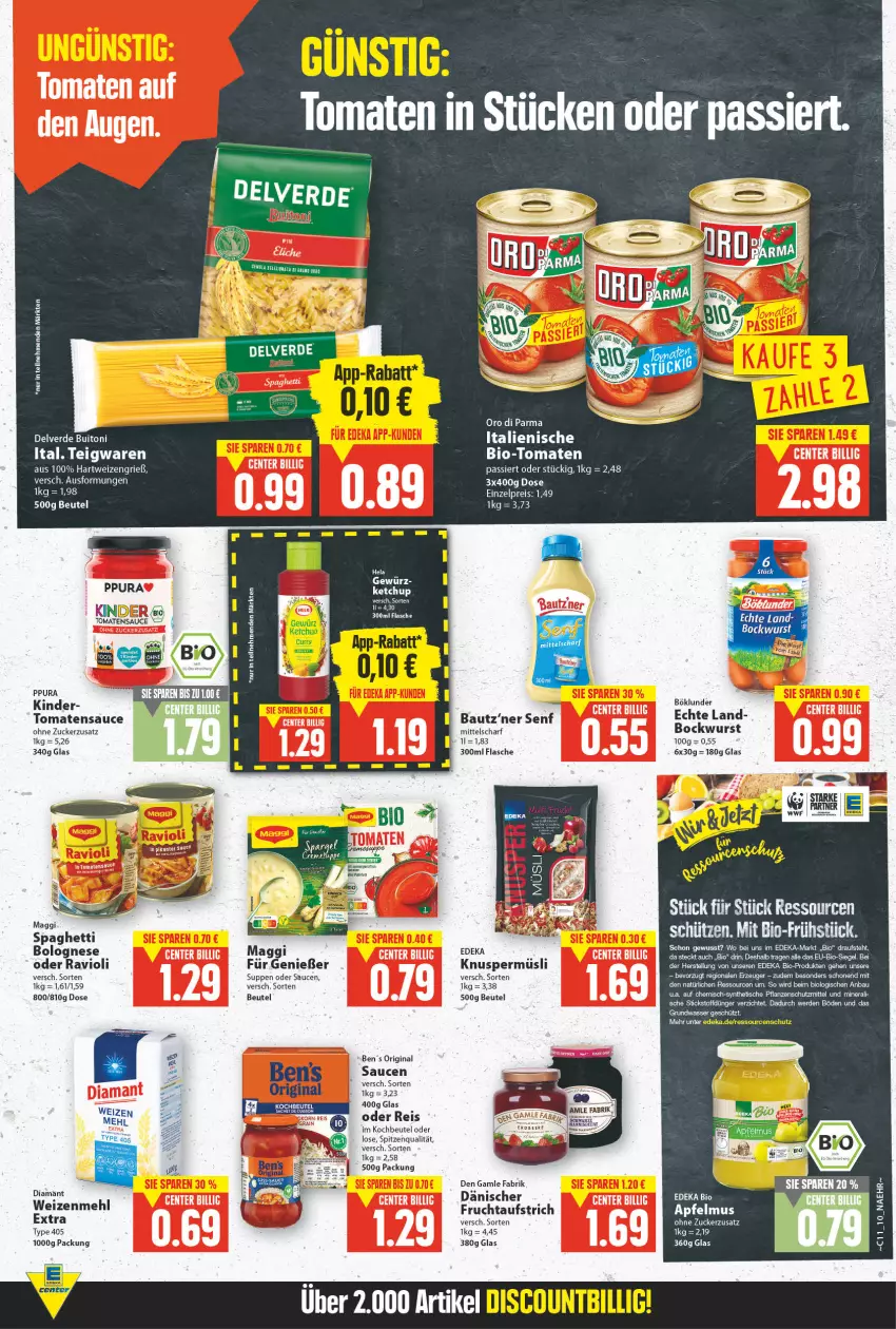 Aktueller Prospekt E Center - Angebote der Woche - von 14.03 bis 19.03.2022 - strona 9 - produkty: aufstrich, Bau, Ben’s Original, beutel, bio, bockwurst, böklunder, bolognese, buitoni, deka, dünger, edeka bio, eis, ente, erde, flasche, frucht, fruchtaufstrich, gewürz, gin, hartweizen, Intel, ketchup, Kinder, Knuspermüsli, kochbeutel, maggi, mehl, müsli, pflanze, pflanzen, ravioli, reis, sauce, saucen, senf, spaghetti, spaghetti bolognese, spitzenqualität, suppe, suppen, Ti, tisch, tomate, tomaten, Tomaten Passiert, tomatensauce, type 405, wasser, weizenmehl, wurst, zucker