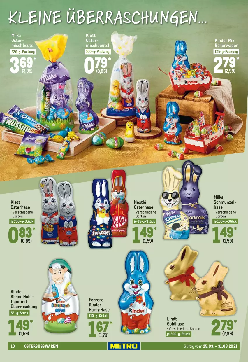 Aktueller Prospekt Metro - Food - von 25.03 bis 31.03.2021 - strona 10 - produkty: beutel, bollerwagen, ferrero, Kinder, leine, lindt, milka, nestlé, süsswaren, Ti