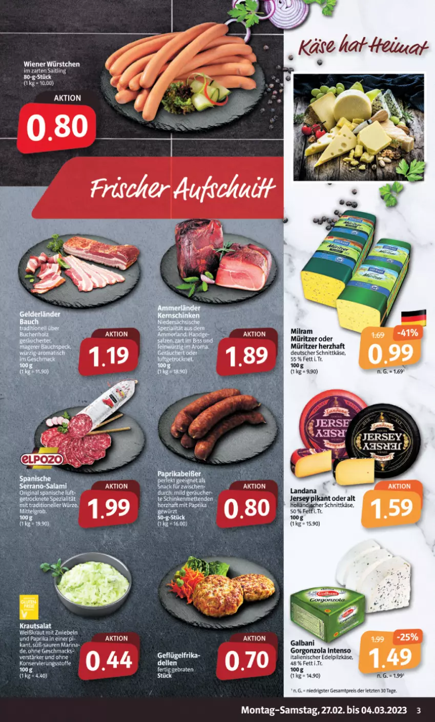 Aktueller Prospekt Markant - Prospekte - von 27.02 bis 04.03.2023 - strona 3 - produkty: deutscher schnittkäse, eis, intenso, Käse, Kraut, krautsalat, mac, milram, reis, salat, schnittkäse, tee, Ti, wiener, wiener würstchen, würstchen, ZTE