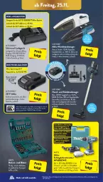 Gazetka promocyjna AldiSud - IN ZWEI WOCHEN - Gazetka - ważna od 26.11 do 26.11.2022 - strona 24 - produkty: akku, akku-handstaubsauger, aldi, Behälter, beutel, Bitset, Bohrschrauber, eis, Elektro, erde, ferrex, handstaubsauger, Holz, HP, koffer, kraft, ladegerät, LG, Makita, Meister, ohne akku und ladegerät, reis, ring, rum, schnellladegerät, schrauben, Sport, staubsauger, Stielstaubsauger, Ti, tisch