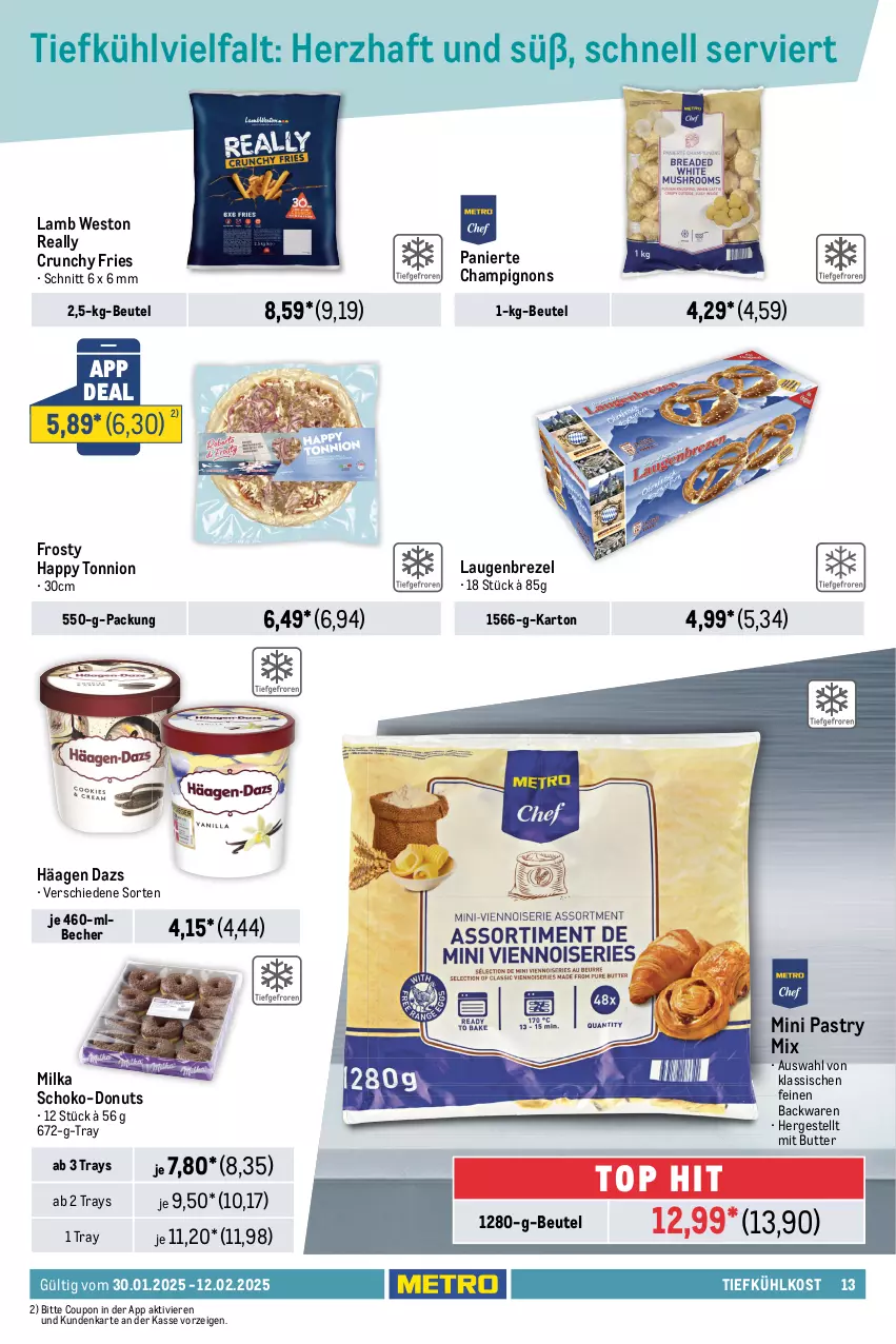 Aktueller Prospekt Metro - Food-Nonfood - von 30.01 bis 12.02.2025 - strona 13 - produkty: almighur, almighurt, antipasti, arla, asti, backwaren, basilikum, Becher, beutel, brezel, butter, buttermilch, champignon, champignons, coupon, Donut, donuts, Dr. Oetker, feinkost, flasche, frucht, fruchtjoghurt, grütze, joghur, joghurt, Laugenbrezel, LG, Löffel, milch, milka, molkereiprodukte, Müller, pudding, salz, schlagrahm, schoko, smoothie, smoothies, Ti, tiefkühlkost, true fruits, weihenstephan