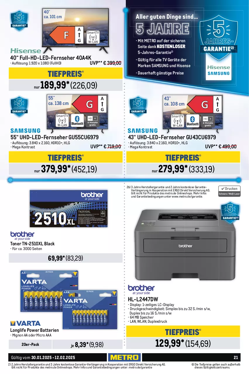 Aktueller Prospekt Metro - Food-Nonfood - von 30.01 bis 12.02.2025 - strona 21 - produkty: auer, batterie, batterien, creme, eis, elle, elmex, fernseher, flasche, geschirr, geschirrspülmittel, hisense, kosmetik, kraft, lack, LG, longlife, Metro, Palette, papier, persil, reis, Samsung, sim, somat, spülmittel, Tasche, taschen, taschentücher, Taschentücherbox, teller, Tempo, Ti, tiefpreis, toilettenpapier, toilettentücher, Toner, tücher, uhd, vollwaschmittel, waschmittel, wc frisch, WC Frisch Kraft Aktiv, zahncreme