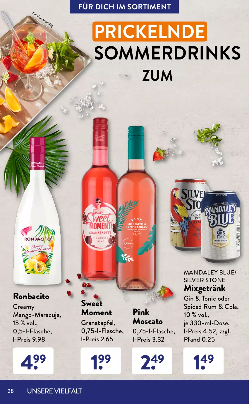 Aktueller Prospekt AldiSud - GRILLEN KANN SO ALDI SEIN. - von 01.07 bis 31.07.2022 - strona 28 - produkty: aldi, aperitif, apfel, cocktail, cola, drink, drinks, dry gin, eis, elle, flasche, getränk, gin, ginger, ginger ale, grana, granatapfel, gurke, gurken, ingwer, mango, maracuja, minze, Mixgetränk, monitor, Rana, reis, rezept, rum, Sprizz, tempranillo, Ti, tonic, wein