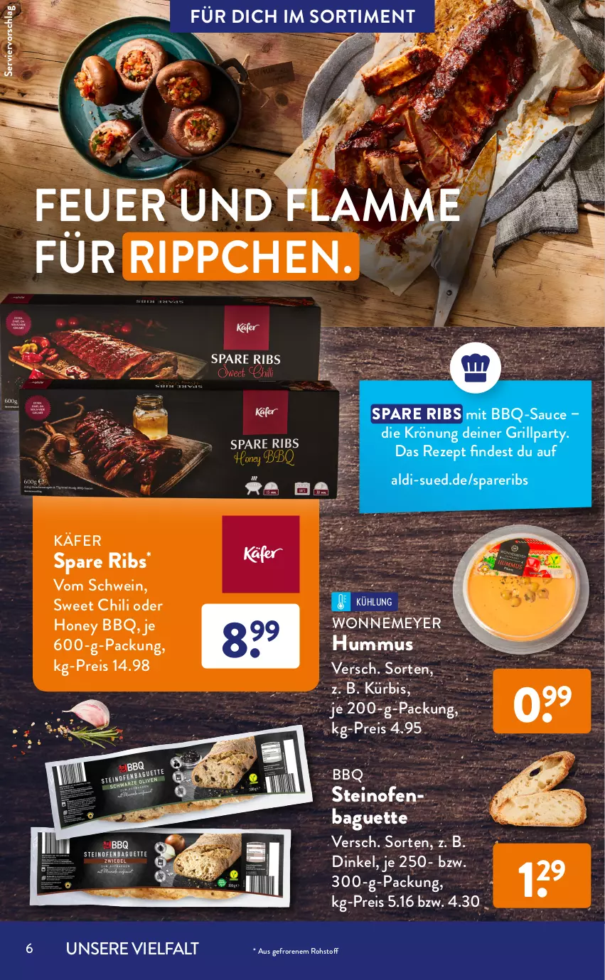 Aktueller Prospekt AldiSud - GRILLEN KANN SO ALDI SEIN. - von 01.07 bis 31.07.2022 - strona 6 - produkty: Ajvar, aldi, aubergine, auberginen, baguette, bbq-sauce, bier, bratwurst, bulgur, chili, cin, couscous, Couscoussalat, eis, fenchel, fleisch, gin, grill, hummus, käfer, Kürbis, lamm, Lammfleisch, lebensmittel, LG, linsen, Ofen, paprika, Rauch, reis, rezept, rind, salat, salate, salsiccia, sauce, schwein, spare ribs, spareribs, steinofen, Ti, wein, wurst, Yo