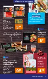 Gazetka promocyjna AldiSud - GRILLEN KANN SO ALDI SEIN. - Gazetka - ważna od 31.07 do 31.07.2022 - strona 13 - produkty: aldi, aqua, baguette, butter, cuvée, Dorade, dorade royal, eis, fisch, fische, Fischer, grill, grill-lachs, je 250-g-packung, kräuter, kräuterbutter, lachs, LG, mozzarella, paprika, reis, rel, rezept, roséwein, Schere, steak, steaks, thunfisch, Ti, tisch, wein