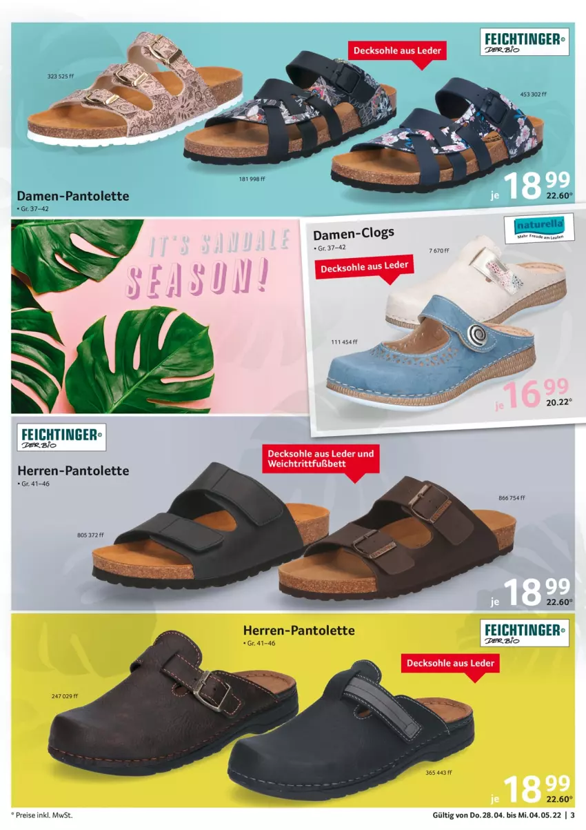 Aktueller Prospekt Selgros - Non Food - von 28.04 bis 04.05.2022 - strona 3 - produkty: bett, bio, Clogs, damen-pantolette, decksohle, eis, pantolette, reis, Ti