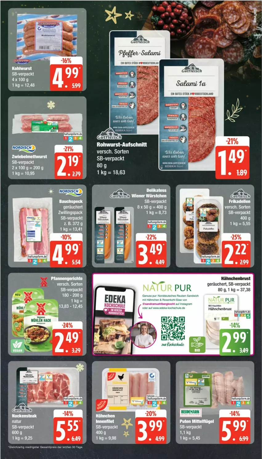 Aktueller Prospekt Edeka - Prospekte - von 02.12 bis 07.12.2024 - strona 11 - produkty: acer, aufschnitt, eis, hähnchenbrust, Mett, mettwurst, reis, Rohwurst, salami, tee, Ti, wurst, ZTE, zwiebel, zwiebelmettwurst