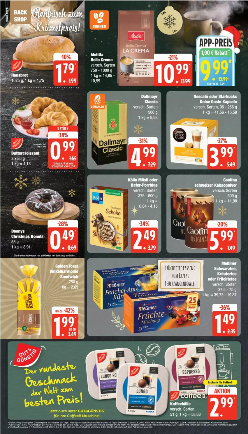 Aktueller Prospekt Edeka - Prospekte - von 02.12 bis 07.12.2024 - strona 18 - produkty: backwaren, bella crema, frische backwaren, früchte, Früchtetee, Ofen, tee, Ti, Zangen