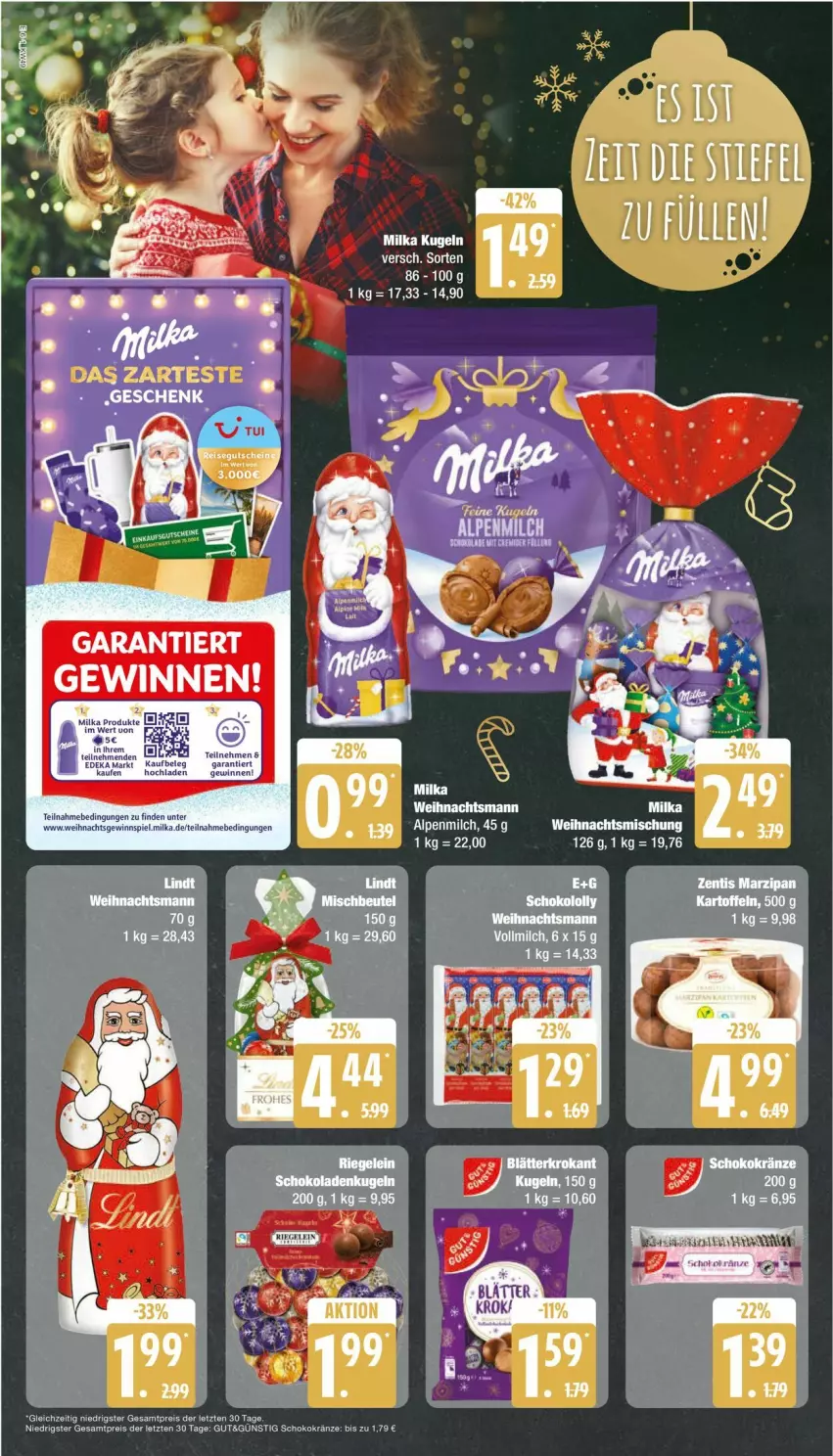 Aktueller Prospekt Edeka - Prospekte - von 02.12 bis 07.12.2024 - strona 6 - produkty: deka, eis, gewinnspiel, Kugel, milka, reis, schoko, schokolade, schokoladen, Ti, ZTE