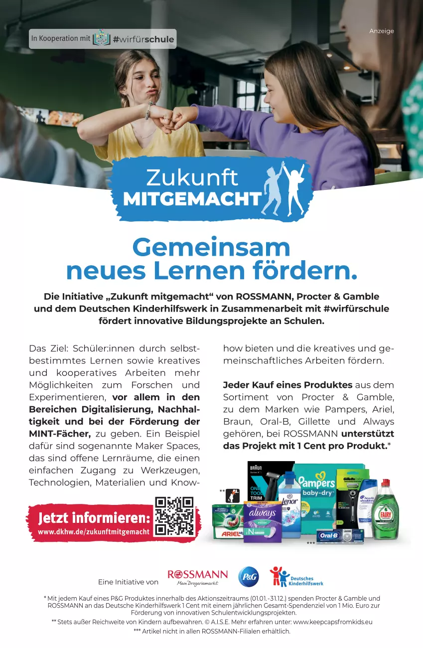 Aktueller Prospekt Rossmann - Prospekte - von 18.06 bis 30.06.2024 - strona 2 - produkty: Alwa, Always, ariel, braun, Cap, eis, gillette, Kinder, mac, mint, oral-b, pampers, Ria, Ti, Tiere, werkzeug, werkzeuge, WICK