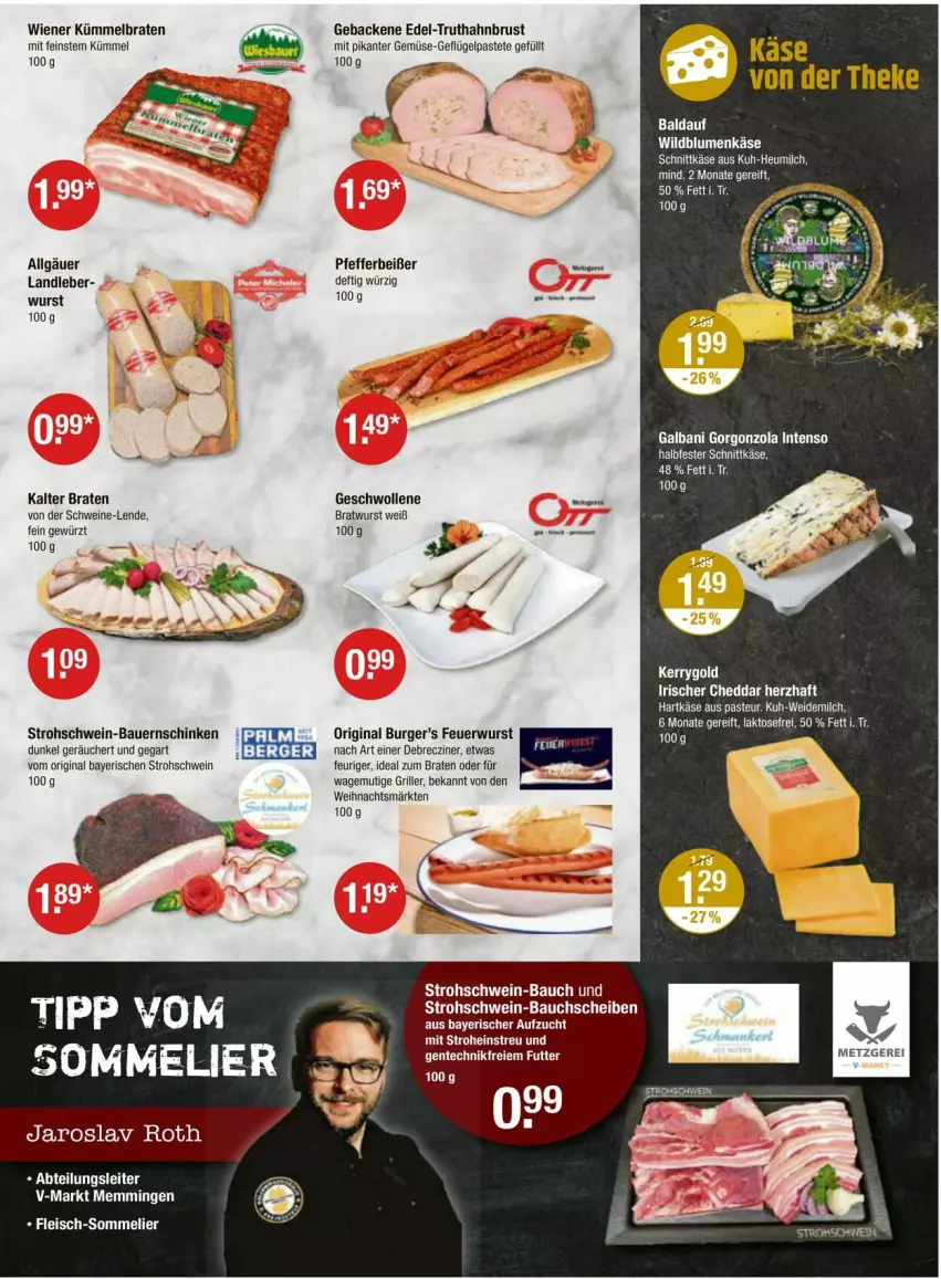 Aktueller Prospekt Vmarkt - Prospekte - von 25.01 bis 31.01.2024 - strona 3 - produkty: Abtei, auer, Bau, bauchscheiben, Bauer, Bauernschinken, blume, blumen, braten, bratwurst, burger, cheddar, debrecziner, eis, emmi, fleisch, galbani, geback, Geflügel, gewürz, gin, gorgonzola, grill, Heu, heumilch, ideal zum braten, intenso, Käse, kerrygold, LG, milch, pastete, pfeffer, Pfefferbeißer, schinken, schnittkäse, schwein, schweine, Ti, truthahn, wein, weine, wiener, Wild, Wildblumenkäse, wolle, wurst