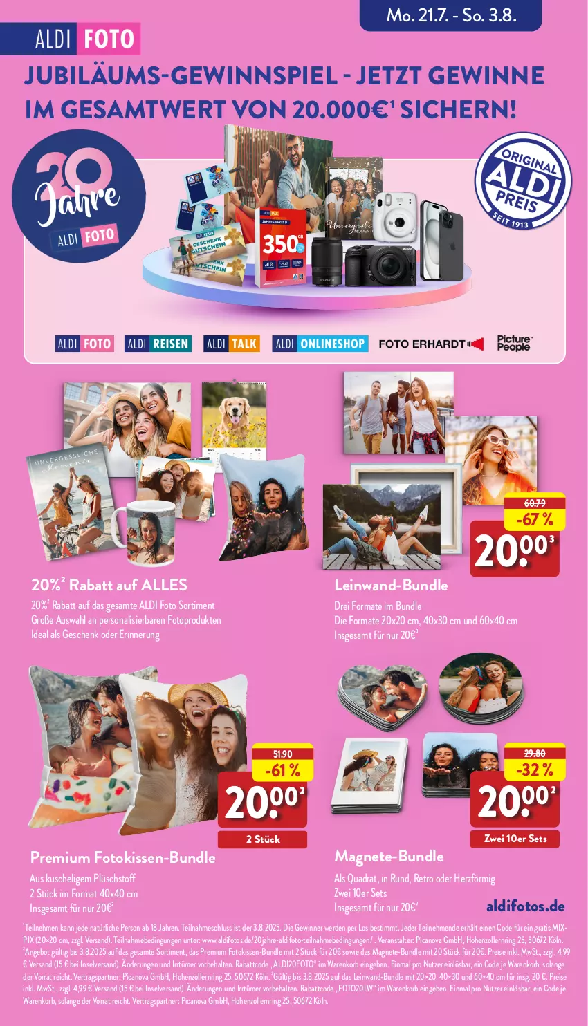 Aktueller Prospekt Aldi Nord - Von Montag - von 28.07 bis 02.08.2025 - strona 41 - produkty: aldi, angebot, eis, erde, gewinnspiel, Jubiläums, kissen, korb, Persona, Plüsch, quad, reis, ring, Ti, tiefpreis