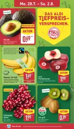 Gazetka promocyjna Aldi Nord - Von Montag - Gazetka - ważna od 02.08 do 02.08.2025 - strona 2 - produkty: aldi, auer, avocado, banane, bananen, Bau, Bauer, eis, Elan, kiwi, Nektar, nektarinen, nuss, reis, Schal, Schale, tafeltrauben, Ti, trauben, trolli, ZTE