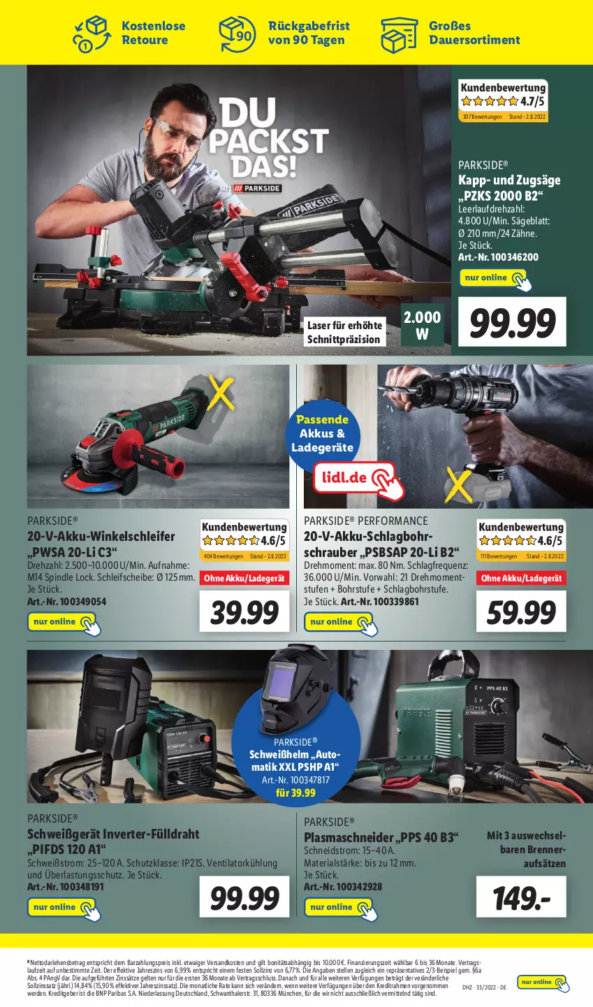 Aktueller Prospekt Lidl - Wochen-Highlights im Onlineshop - von 15.08 bis 21.08.2022 - strona 7 - produkty: akku, Akku-Schlagbohrschrauber, Akku-Winkelschleifer, auer, auto, Bohrschrauber, Draht, eis, elle, erde, HP, ladegerät, ndk, Parkside, Plasmaschneider, reis, Ria, säge, Ti, ventilator, Winkelschleifer