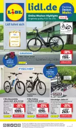 Gazetka promocyjna Lidl - Wochen-Highlights im Onlineshop - Gazetka - ważna od 21.08 do 21.08.2022 - strona 1 - produkty: akku, Amber, angebot, angebote, beleuchtung, crivit, E-Bike, E-Bikes, eis, erde, eufab, Fahrrad, Leuchte, leuchten, Mountainbike, ndk, Rauch, rwe, Ti