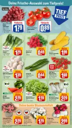 Gazetka promocyjna Rewe - Prospekte - Gazetka - ważna od 17.06 do 17.06.2023 - strona 5 - produkty: bio, blume, blumen, champignon, champignons, eis, gurke, kopfsalat, kräuter, Kräuterseitlinge, LG, mais, melone, petunie, Pfingstrosen, radieschen, reis, rispentomaten, rosen, salat, Salatgurke, Schal, Schale, tafeltrauben, Ti, tiefpreis, tomate, tomaten, topf, trauben, wasser, wassermelone, zauberglöckchen, zucker, zuckermais