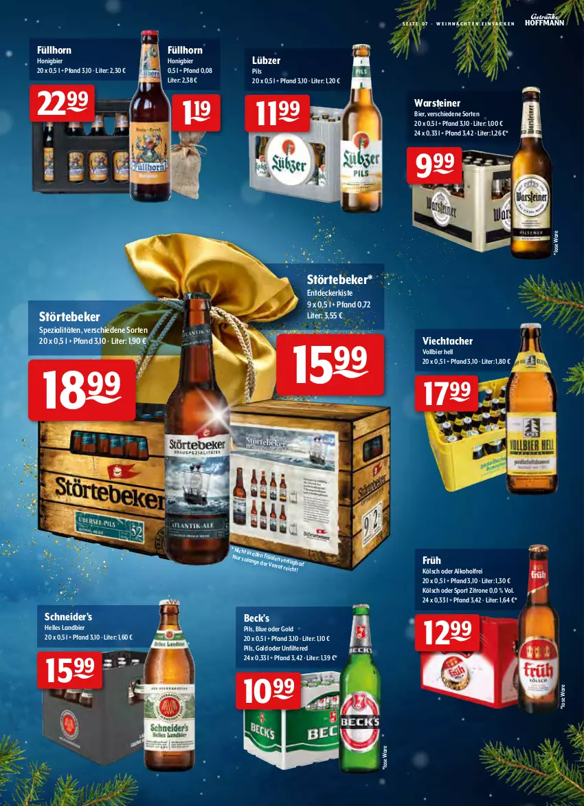 Aktueller Prospekt Getraenke Hoffmann - Prospekte - von 06.12 bis 18.12.2021 - strona 7 - produkty: alkohol, Berger, bier, budweiser, corona, decke, eis, elle, Früh Kölsch, gin, honig, kellerbier, Lübzer, mönchshof, pils, pilsner, radeberger, sac, Spezi, Sport, steiner, störtebeker, warsteiner, weihnachten, zitrone