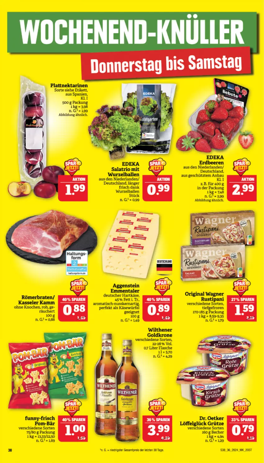 Aktueller Prospekt Marktkauf - Prospekt - von 01.09 bis 07.09.2024 - strona 40 - produkty: ball, Bau, braten, Dr. Oetker, eis, elle, flasche, gin, goldkrone, grütze, hartkäse, Käse, kasseler, krone, LG, Löffel, nuss, original wagner, reis, rustipani, Ti, tisch, wagner, wilthener, Wilthener Goldkrone, würfel, ZTE