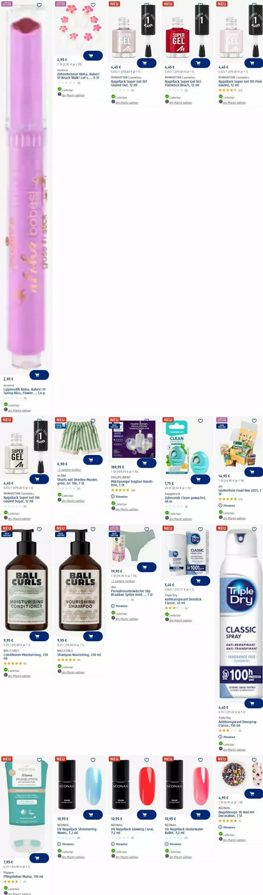 Aktueller Prospekt Dm Drogerie - Prospekte - von 02.06 bis 11.06.2025 - strona 10 - produkty: Antitranspirant, ball, Brazilian, Coral, decor, deo, deospray, Deostick, eier, eis, lack, Lippenstift, Lotion, mam, mint, Nagellack, Philips, reifen, ring, shampoo, shorts, slip, Ti, uhu, Unterwäsche, Zahnseide, zehentrenner
