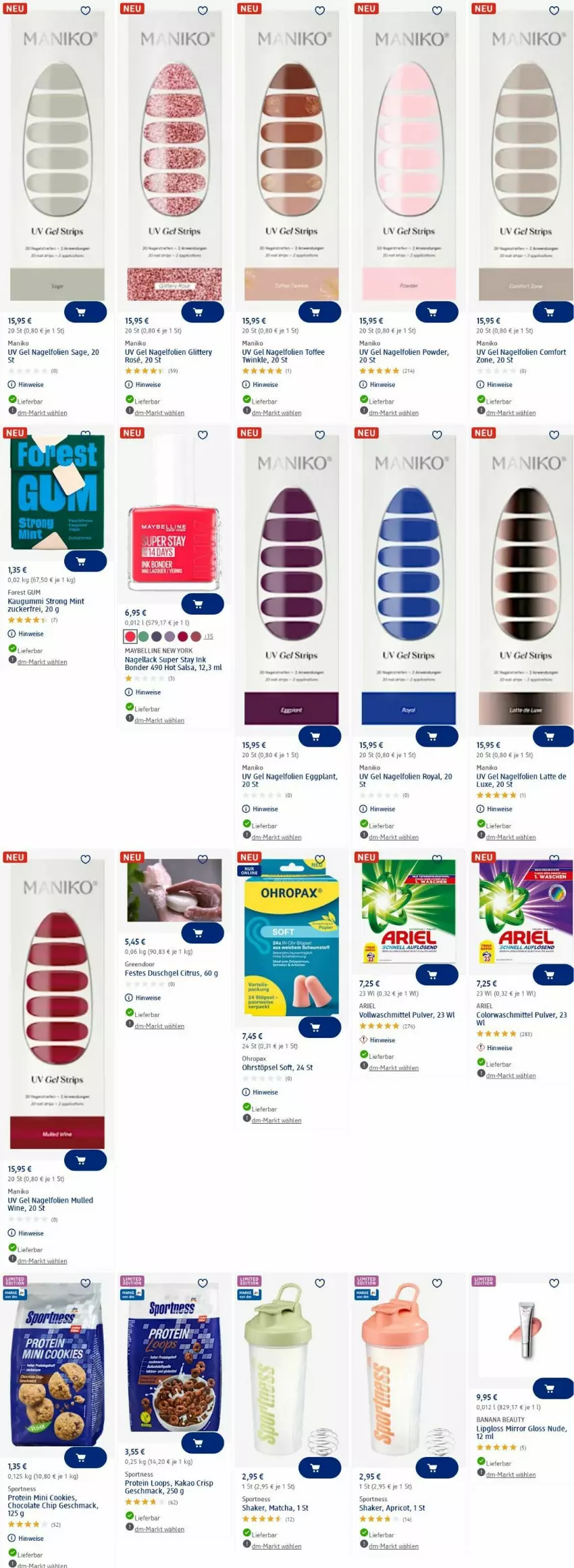 Aktueller Prospekt Dm Drogerie - Prospekte - von 02.06 bis 11.06.2025 - strona 16 - produkty: ariel, citrus, cola, colorwaschmittel, duschgel, eimer, eis, kakao, lack, latte, Lipgloss, mac, Maybelline, mint, Nagellack, Pax, Salsa, shake, Sport, Ti, vollwaschmittel, waschmittel, Yo, zucker