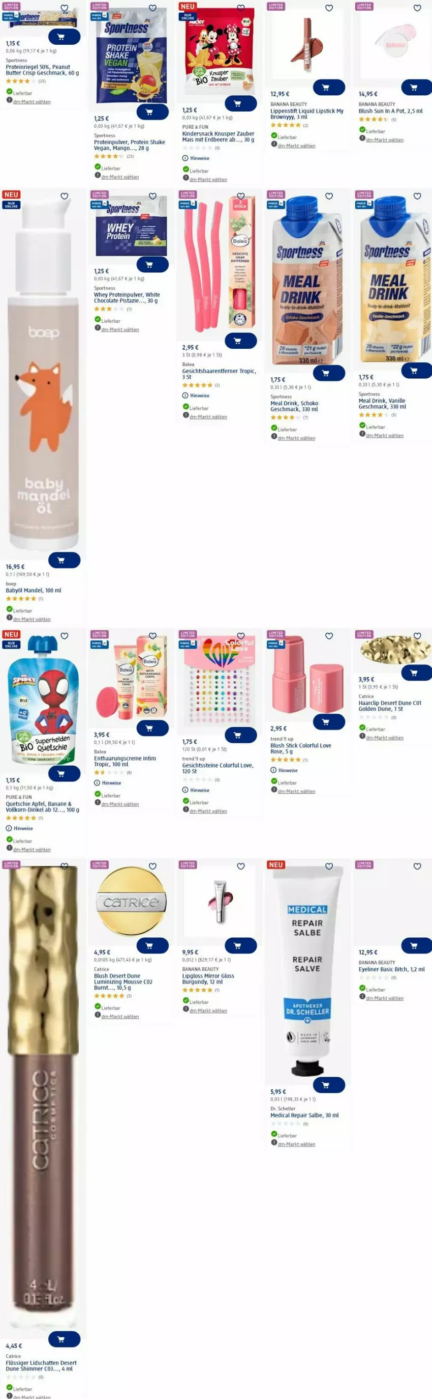 Aktueller Prospekt Dm Drogerie - Prospekte - von 02.06 bis 11.06.2025 - strona 17 - produkty: acer, Babyöl, banane, beere, butter, cola, creme, Dr. Scheller, drink, eier, eis, elle, erdbeere, Eyeliner, Kinder, korn, Lipgloss, Lippenstift, Lipstick, mac, mais, mandel, mango, mousse, peanut butter, riegel, shake, snack, Sport, tee, Ti, vanille, white chocolate