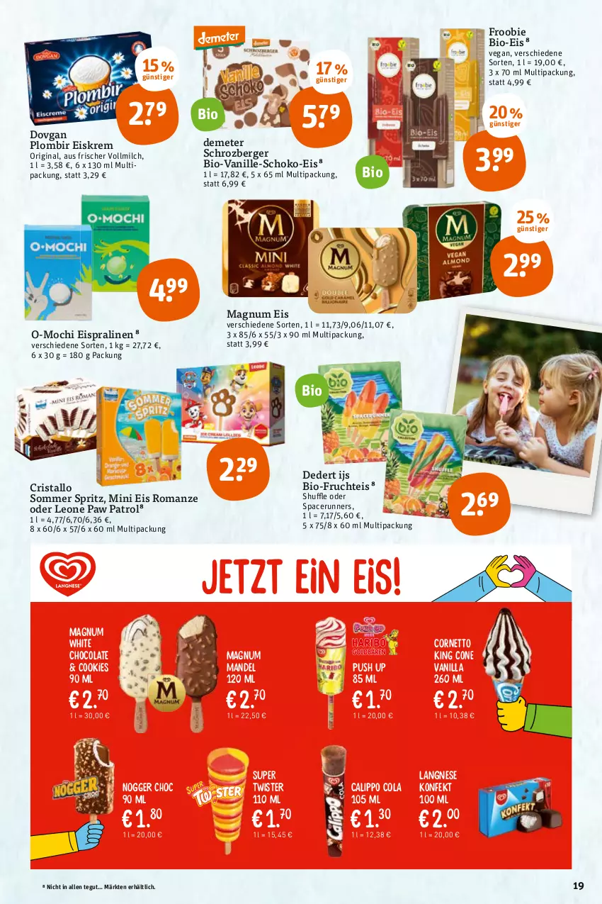 Aktueller Prospekt Tegut - Angebote der Woche - von 08.05 bis 13.05.2023 - strona 21 - produkty: acer, Berger, bio, cola, cookie, cookies, cornetto, dovgan, eis, frucht, gin, langnese, magnum, mandel, milch, Mochi, nogger, Paw Patrol, pralinen, schoko, Ti, vanille, vollmilch, white chocolate