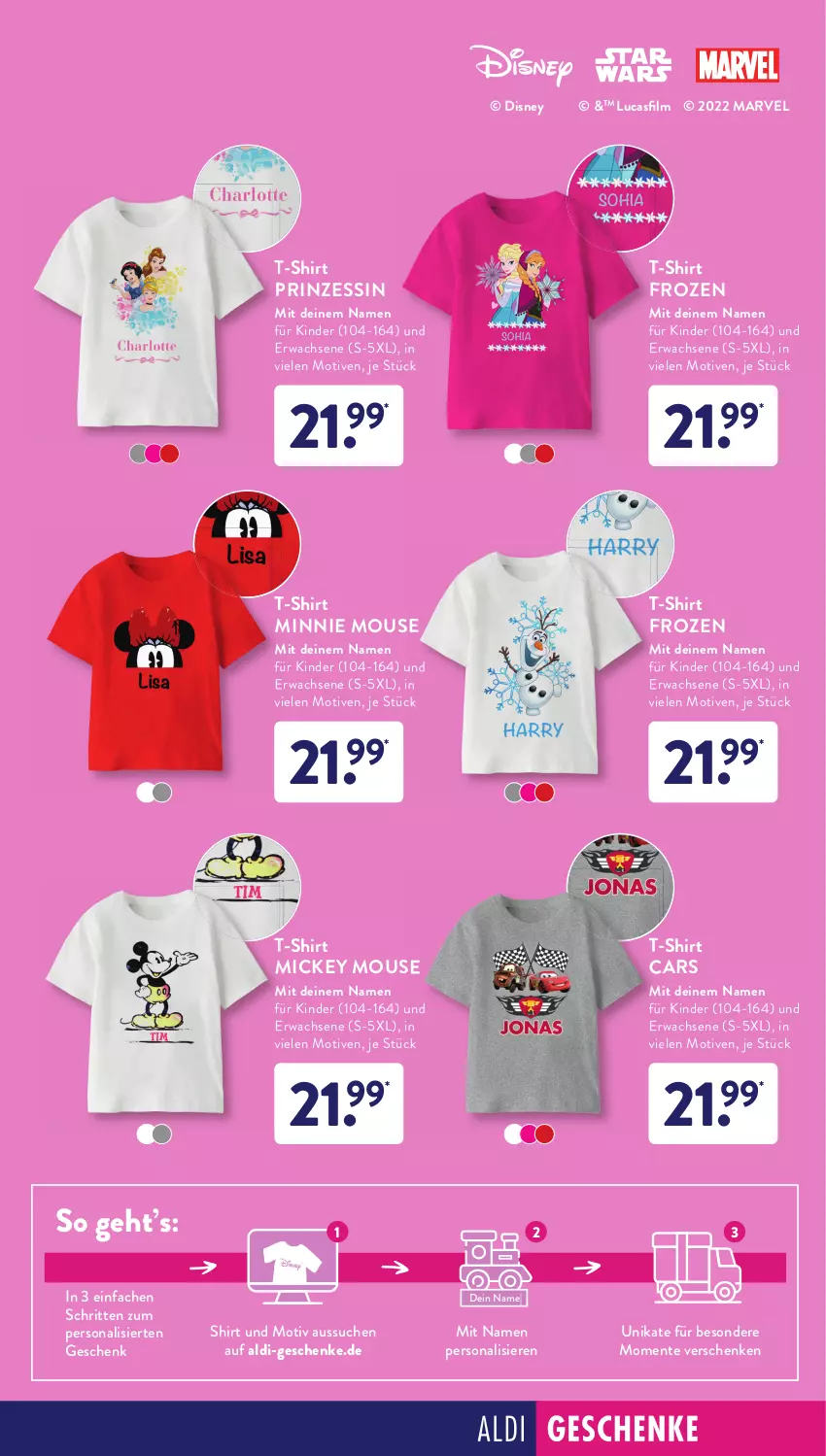 Aktueller Prospekt AldiSud - ALDI Aktuell - von 23.05 bis 28.05.2022 - strona 25 - produkty: aldi, Cars, disney, ente, Kinder, Persona, shirt, T-Shirt, Ti