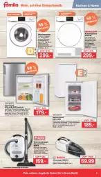 Gazetka promocyjna Famila - Prospekte - Gazetka - ważna od 08.07 do 08.07.2023 - strona 5 - produkty: akku, angebot, angebote, aqua, aquastop, bodenstaubsauger, edelstahl, eis, elle, gefrierfach, gefrierschrank, kühlschrank, reis, rum, Schrank, schubladen, staubsauger, teller, Ti, Trockner, trommel, türanschlag wechselbar, waschmaschine