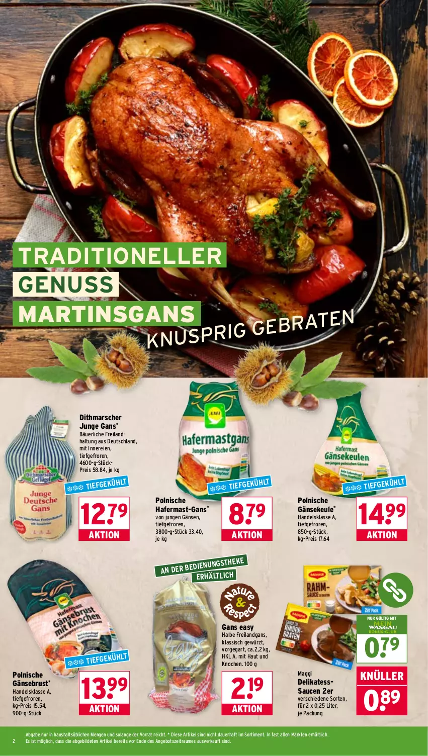 Aktueller Prospekt Wasgau - von 10.11 bis 15.11.2025 - strona 2 - produkty: angebot, auer, eis, elle, Gänsebrust, gewürz, hafer, maggi, mars, nuss, reis, sauce, saucen, Ti