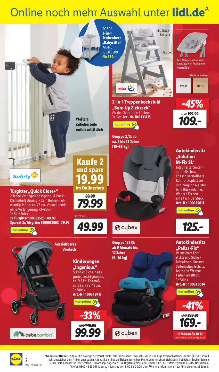 Aktueller Prospekt Lidl - Wochen-Highlights im Onlineshop - von 05.12 bis 11.12.2022 - strona 4 - produkty: angebot, angebote, auto, bett, eis, elle, Kinder, Kindersitz, Kinderwagen, kissen, kopfstütze, leine, natur, ndk, reis, rel, riegel, roba, rückenlehne, Schal, Schale, stube, stuhl, telefon, Ti, uhr