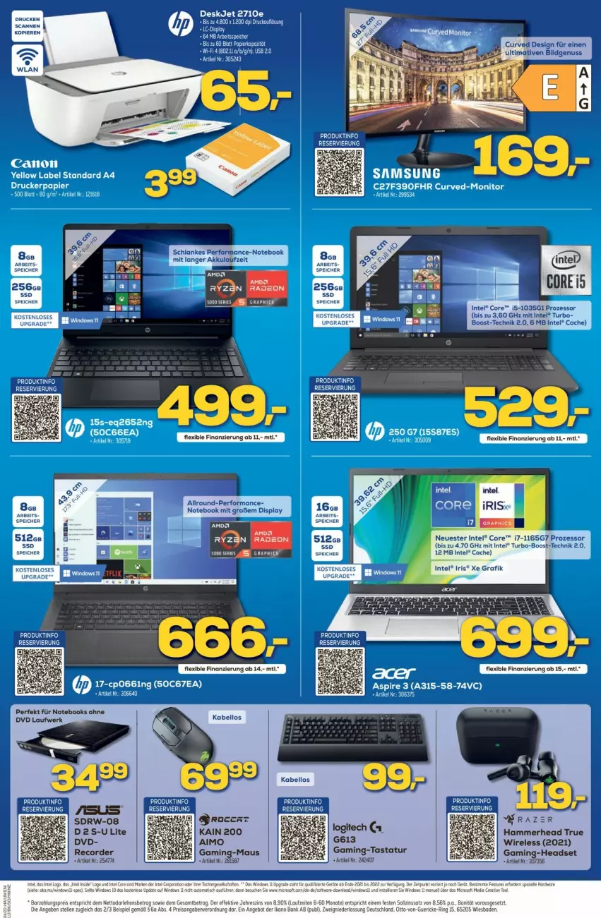 Aktueller Prospekt Euronics - Prospekte - von 26.01 bis 02.02.2022 - strona 5 - produkty: akku, angebot, Bad, Bank, deo, dvd, eis, elle, gaming-headset, Headset, Intel, logitech, Maus, notebook, notebooks, nuss, radeon, Razer, reis, rel, ring, ryzen, ryzen radeon, ssd, Tastatur, Ti