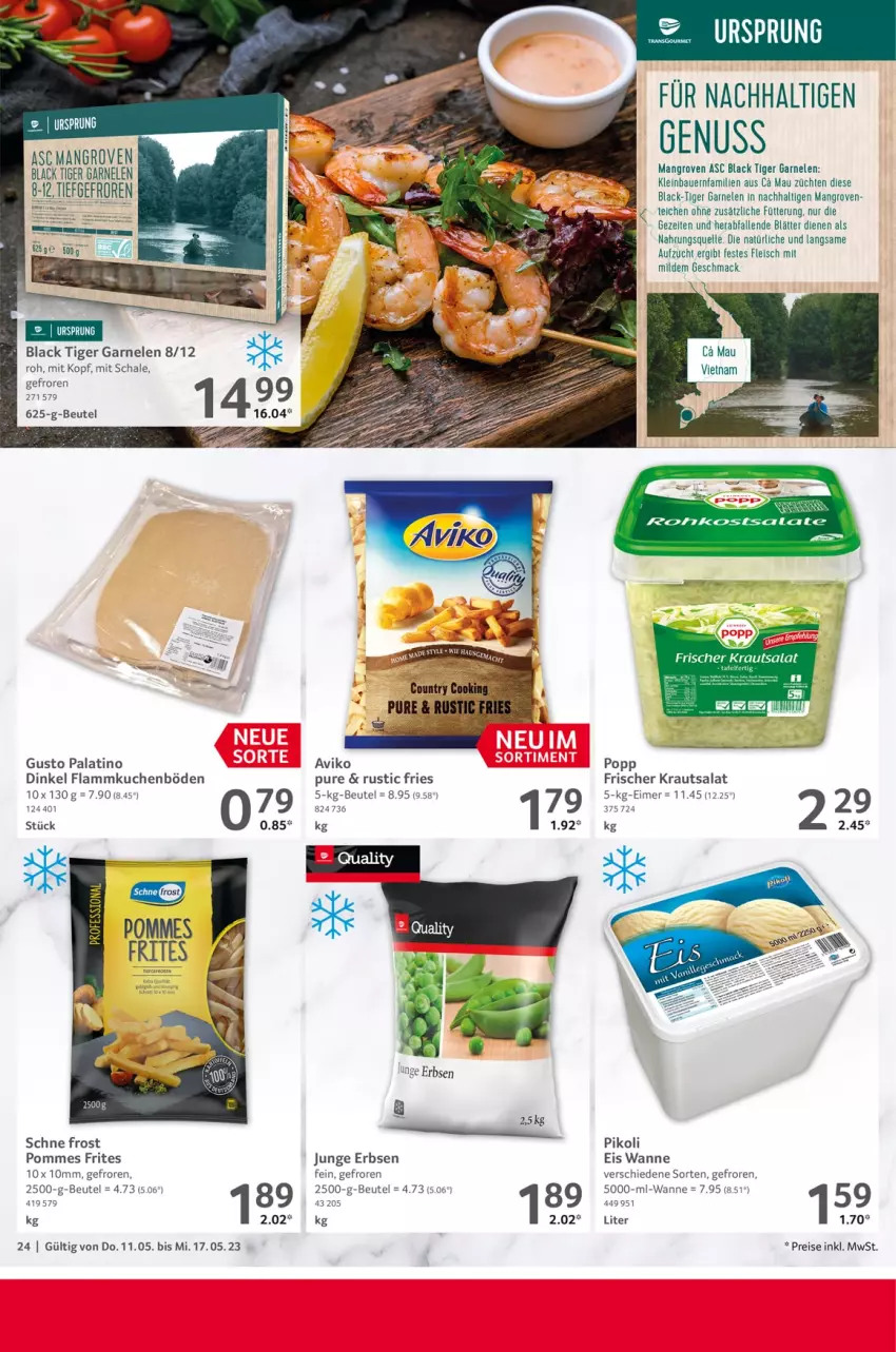 Aktueller Prospekt Selgros - Food - von 11.05 bis 17.05.2023 - strona 24 - produkty: auer, Bau, Bauer, beutel, eimer, eis, elle, erbsen, flammkuchen, fleisch, garnelen, junge erbsen, Kraut, krautsalat, kuchen, lack, lamm, mac, nuss, pommes, Pommes Frites, Popp, reis, salat, Schal, Schale, Ti, Wanne