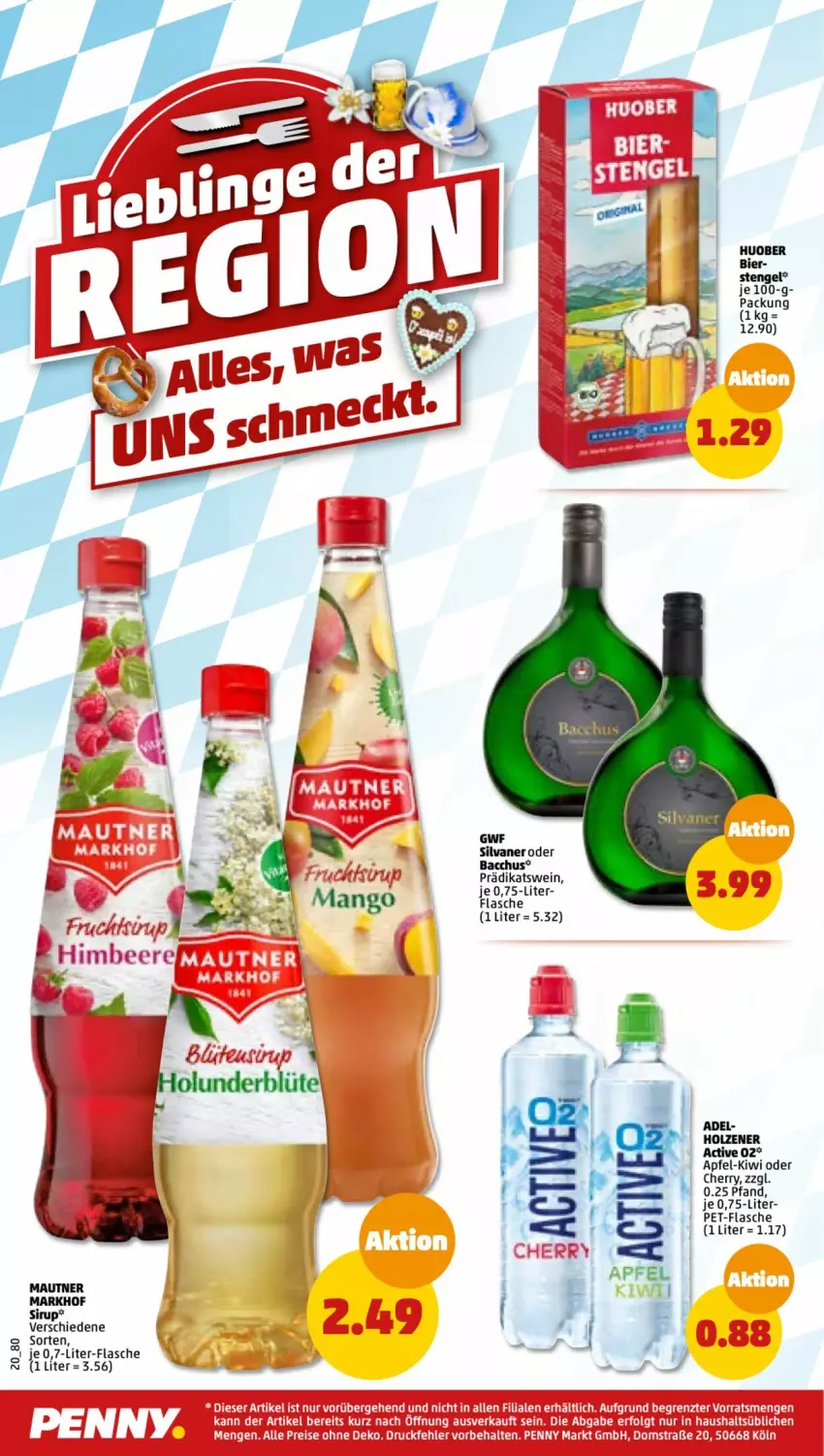 Aktueller Prospekt Penny - Prospekte - von 19.09 bis 24.09.2022 - strona 20 - produkty: ACC, apfel, bier, eis, Engel, flasche, Holz, huober, kiwi, LG, Mautner, pet-flasche, reis, silvaner, sirup, Ti, wein, ZTE