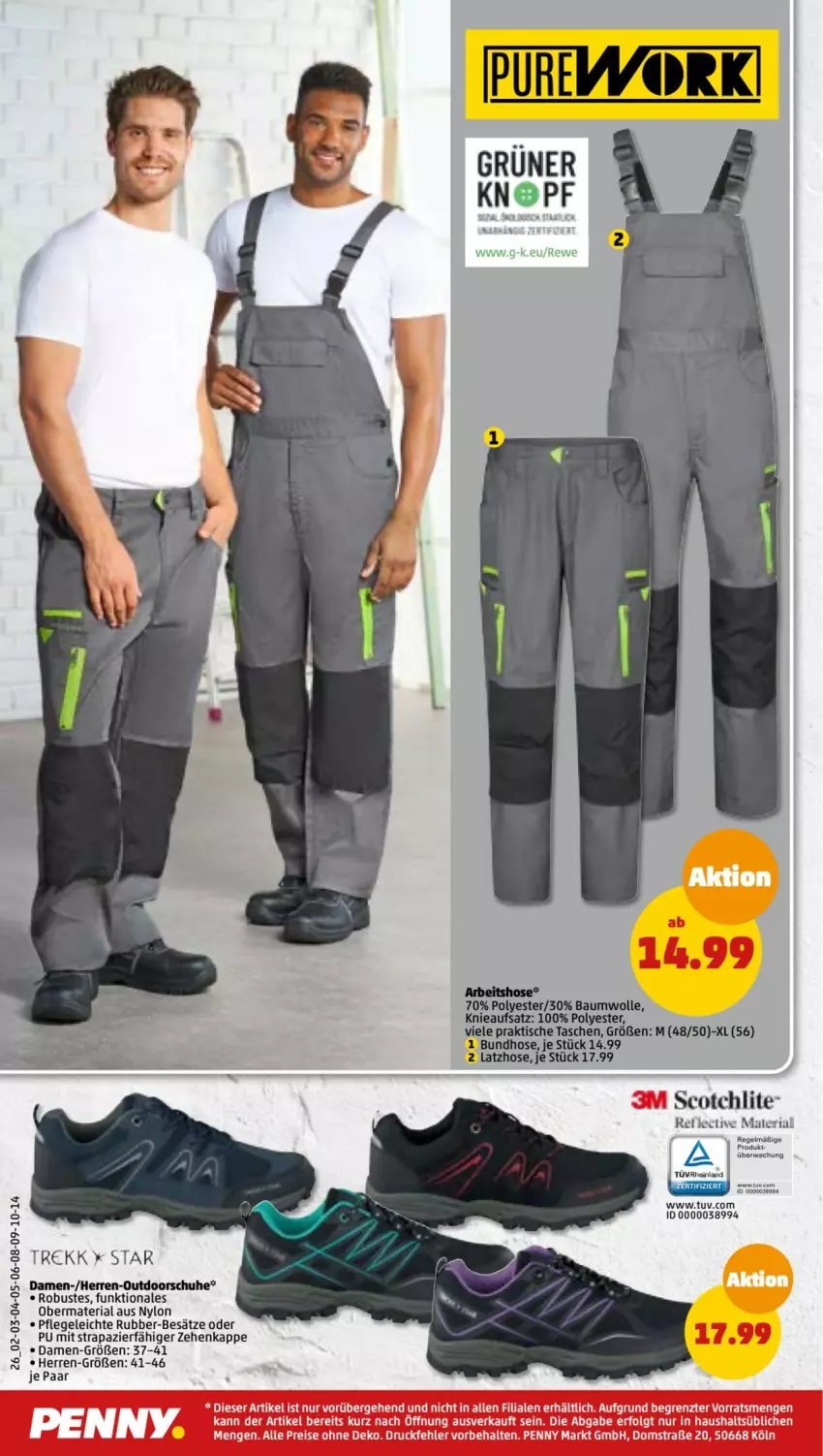 Aktueller Prospekt Penny - Prospekte - von 19.09 bis 24.09.2022 - strona 26 - produkty: Bau, baumwolle, elle, hose, Latzhose, rel, Ria, schuhe, scotch, Tasche, taschen, Ti, tisch, wolle