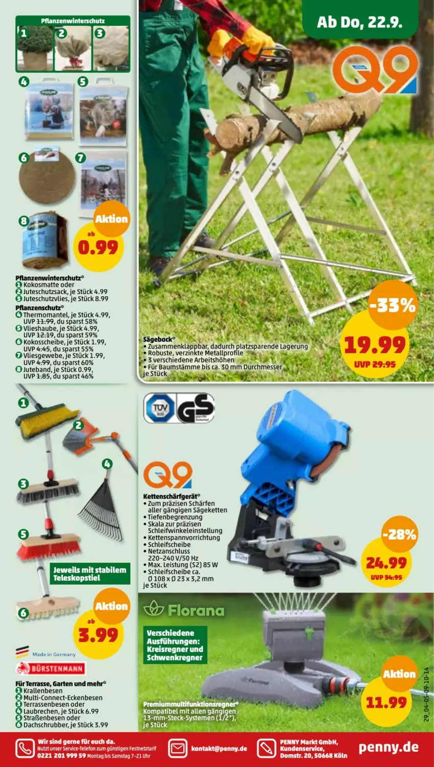 Aktueller Prospekt Penny - Prospekte - von 19.09 bis 24.09.2022 - strona 29 - produkty: Bau, eis, Garten, Germ, Kette, kokos, Mantel, pflanze, pflanzen, sac, säge, Ti, Winterschutz