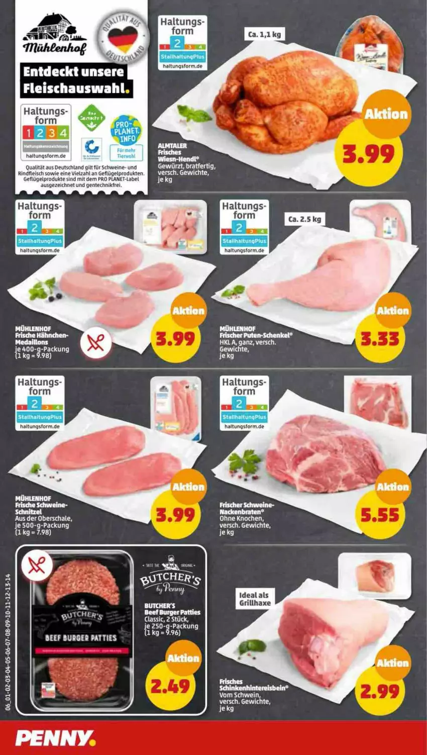 Aktueller Prospekt Penny - Prospekte - von 19.09 bis 24.09.2022 - strona 6 - produkty: axe, braten, burger, eis, ente, fleisch, Geflügel, geflügelprodukte sind mit dem, grill, grillhaxe, Haxe, kerze, rind, rindfleisch, schwein, schweine, tee, Ti, wein, weine