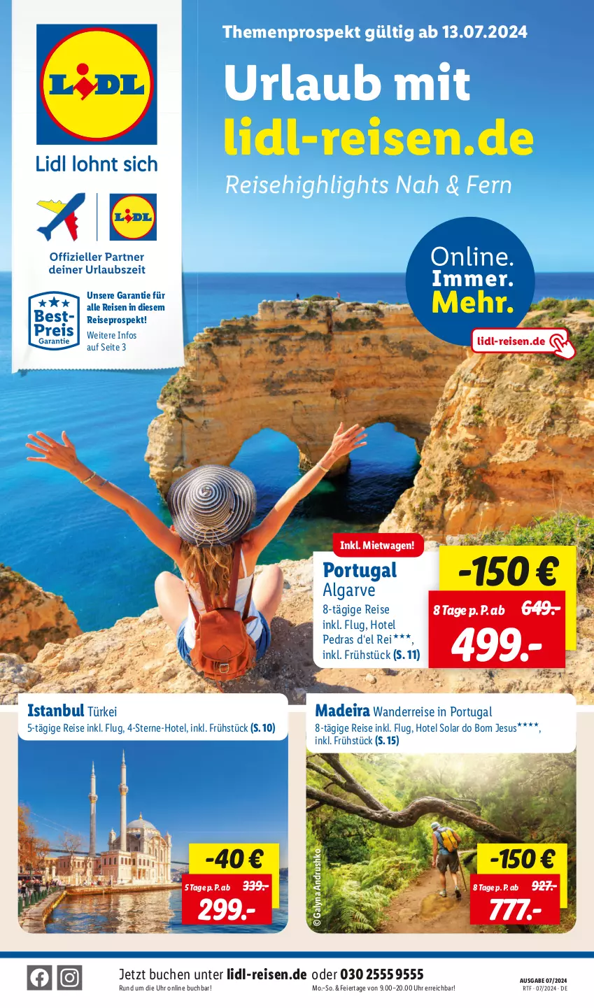 Aktueller Prospekt Lidl - Reisehighlights Nah & Fern - von 13.07 bis 15.08.2024 - strona 1 - produkty: buch, eier, eis, LG, reis, Ti, uhr