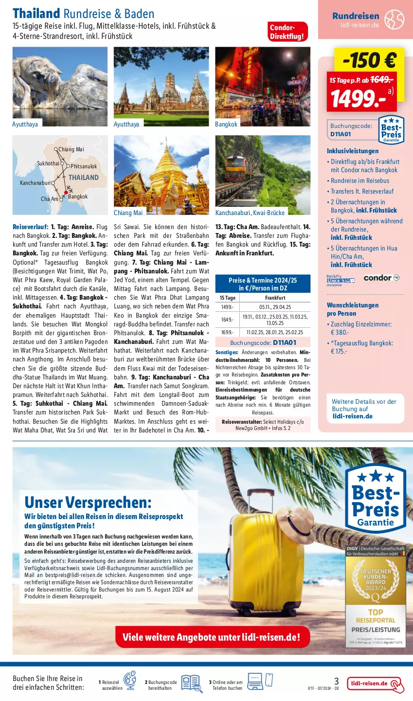 Aktueller Prospekt Lidl - Reisehighlights Nah & Fern - von 13.07 bis 15.08.2024 - strona 3 - produkty: angebot, angebote, axe, Bad, bestpreis, Brei, buch, Buddha, chia, eis, erde, Fahrrad, gin, inklusivleistungen, mab, Pago, reis, reiseveranstalter, reiseverlauf, telefon, Ti, tisch, Yo