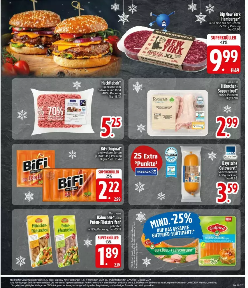 Aktueller Prospekt Edeka - Prospekte - von 01.12 bis 06.12.2025 - strona 19 - produkty: burger, eis, filet, filets, hamburger, pute, reifen, spitzenqualität, suppe, suppen, topf, wurst, Yo