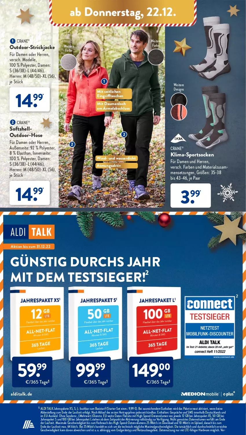 Aktueller Prospekt AldiSud - NÄCHSTE WOCHE - von 19.12 bis 24.12.2022 - strona 52 - produkty: aldi, aldi talk, Bau, buch, dell, elle, hardware, hose, Jacke, LG, Mode, Rauch, Ria, rwe, socken, spee, Sport, sportsocken, Strickjacke, Tasche, taschen, Ti, usb, wasser, ZTE