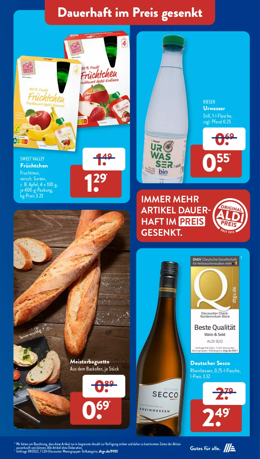 Aktueller Prospekt AldiSud - NÄCHSTE WOCHE - von 30.05 bis 03.06.2023 - strona 13 - produkty: aldi, apfel, auer, backofen, baguette, dekoration, discount, ecco, eis, flasche, frucht, Fruchtmus, gin, Meister, Ofen, reis, sekt, Ti, wasser, wein, ZTE