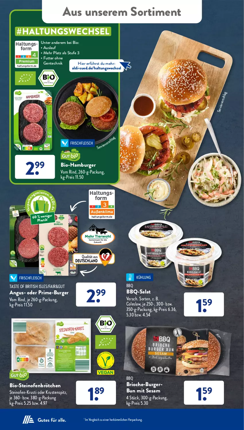 Aktueller Prospekt AldiSud - NÄCHSTE WOCHE - von 30.05 bis 03.06.2023 - strona 44 - produkty: aldi, asti, bio, brötchen, burger, Coleslaw, eis, ente, fleisch, gsw, hamburger, Ofen, reis, rind, salat, sesam, steinofen, Ti